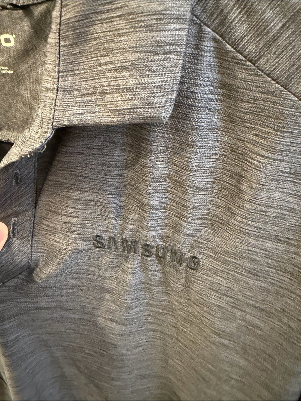 Samsung Employee Heather Gray Polo with Subtle Embroidered Logo